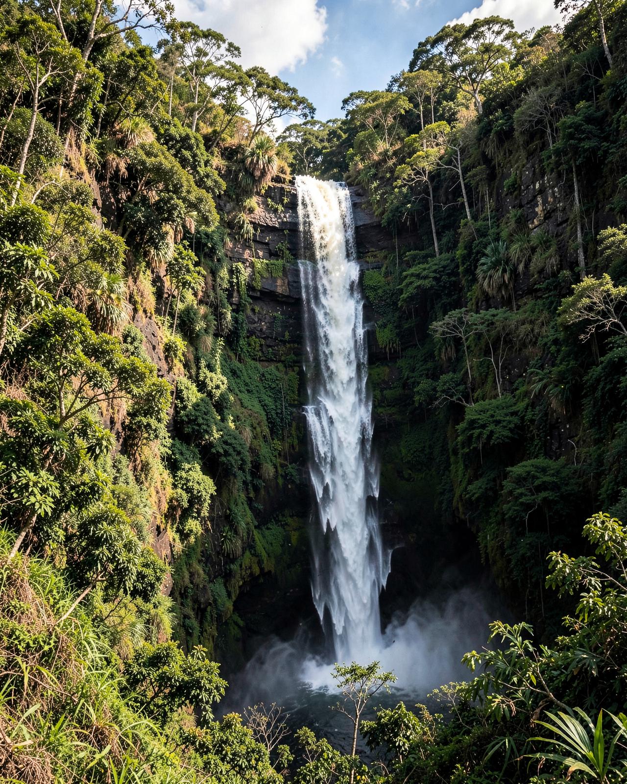 Cachoeira alta em cânion da Chapada dos Veadeiros