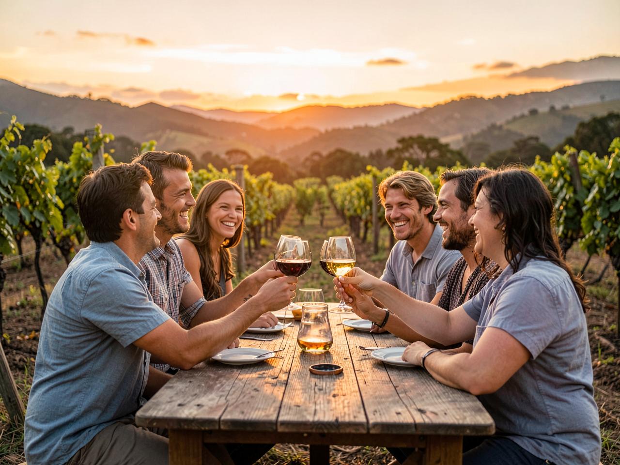 Mesa ao ar livre em propriedade rural goiana ao entardecer